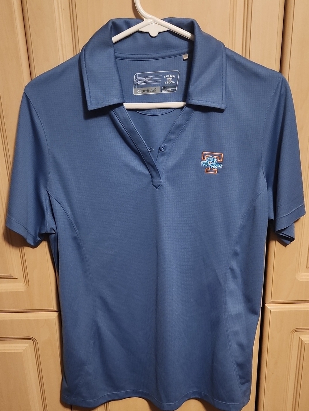 Cutter & Buck Blue Short Sleeve Polo with Embroidered TENESSEE Logo